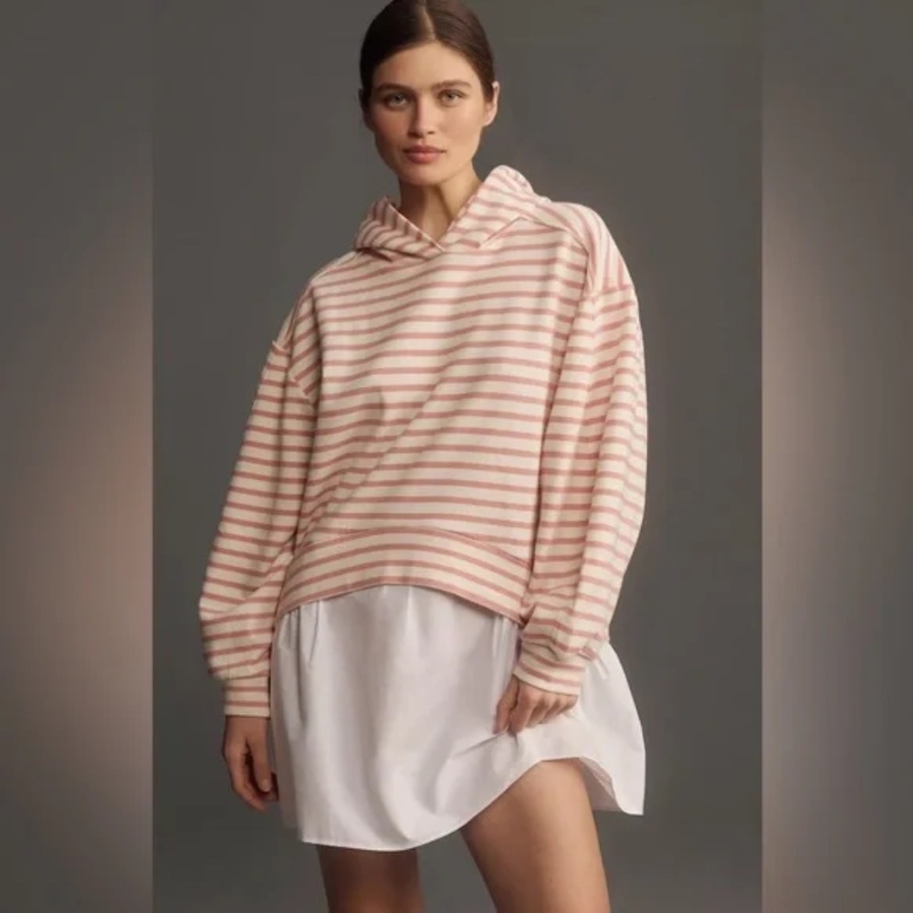 Anthropologie Pilco Hoodie Shirt Layered Mini Dress